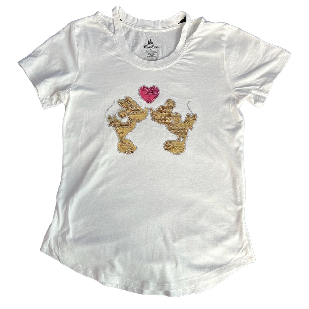 Disney Mickey and Minnie Kissing Sequin Shirt
